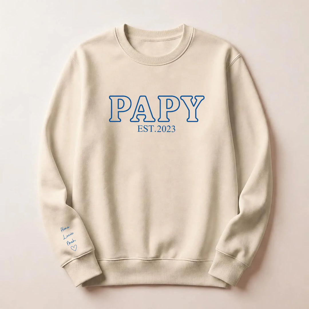 Sweat brodé futur grand père Sweatshirt / Beige / S