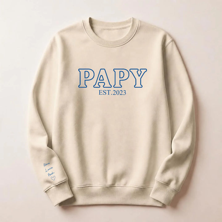 Sweat brodé futur grand père Sweatshirt / Beige / S