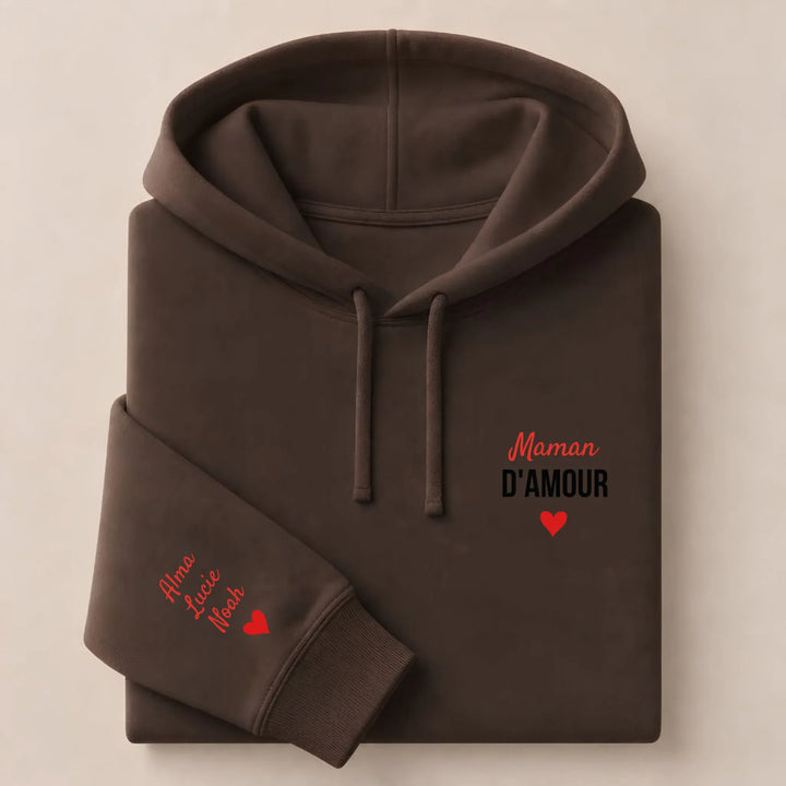 Pull maman d'amour Sweat à capuche / Marron / S