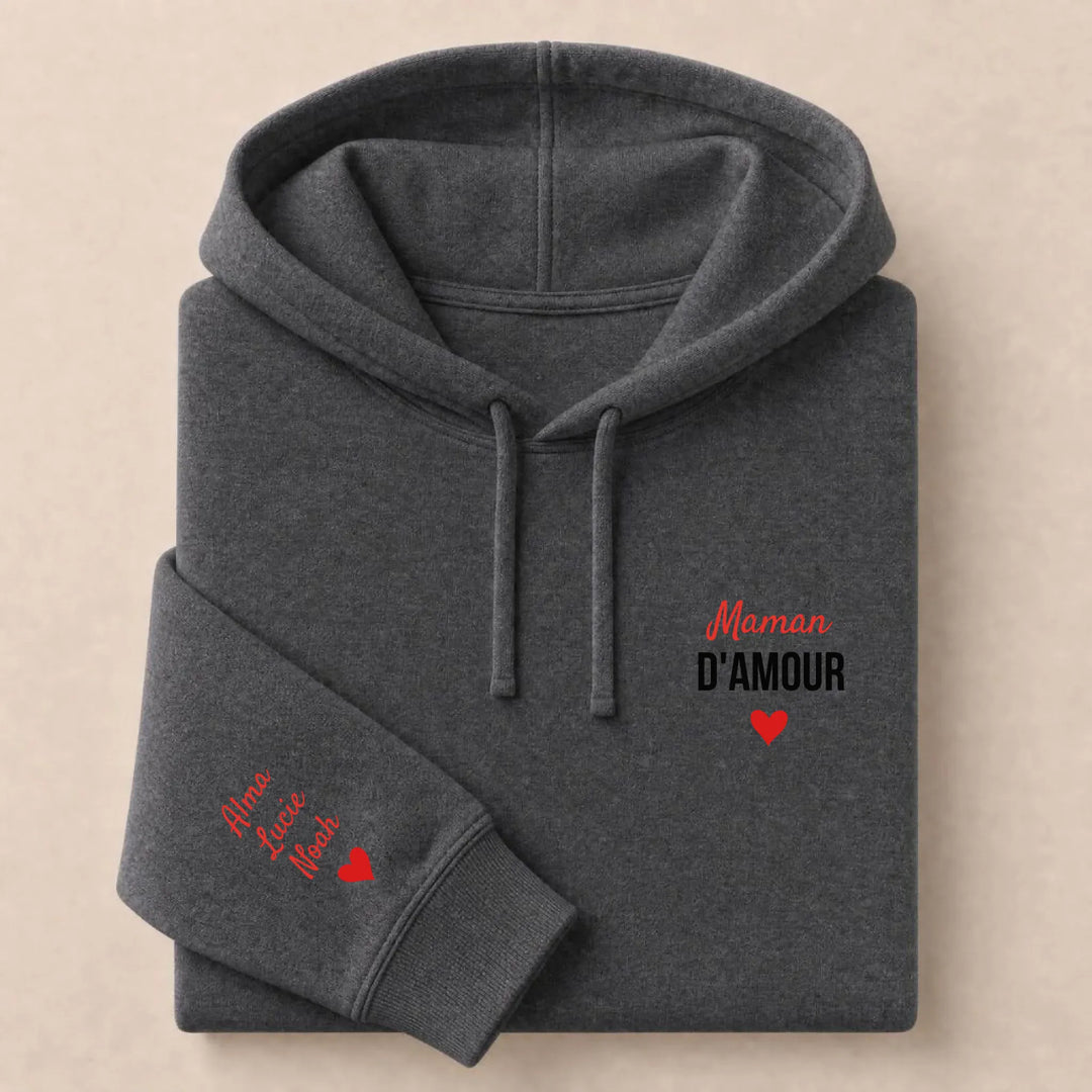 Pull maman d'amour Sweat à capuche / Gris Foncé / S