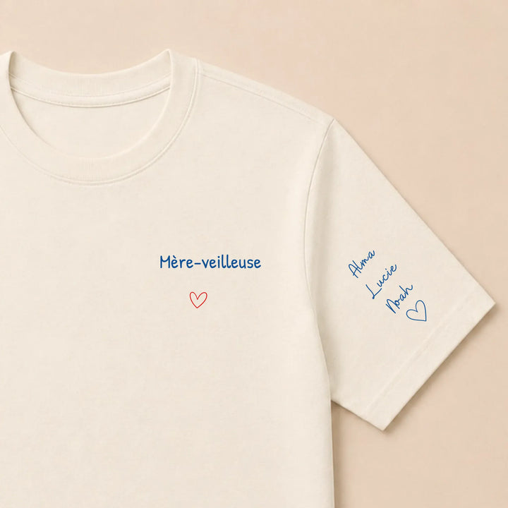 Pull personnalisé broderie - Mère-veilleuse T-shirt / Naturel / S