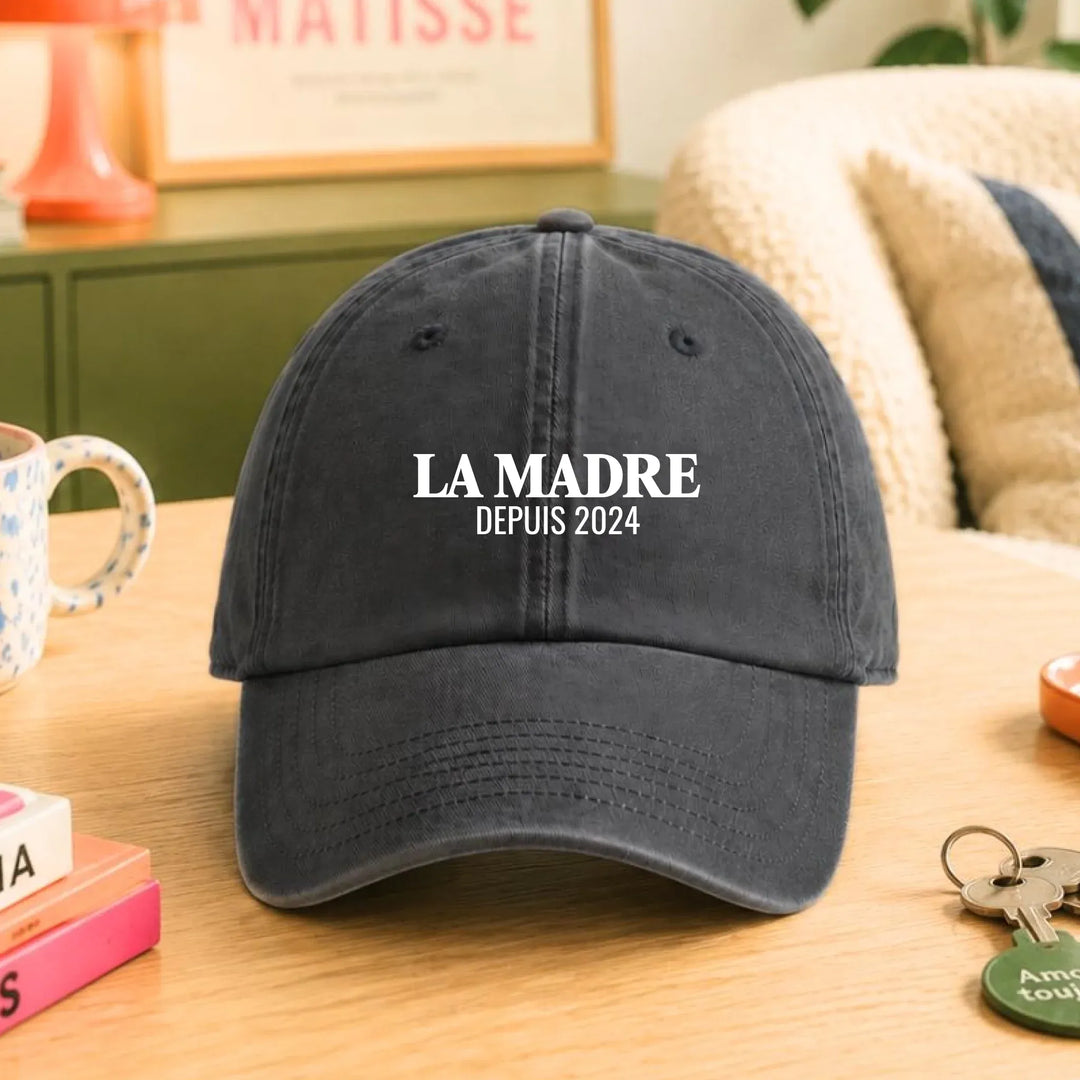 Casquette Personnalisée Brodée - LA MADRE Casquette broderie | Beechfield B655 / Noir / ONESIZE