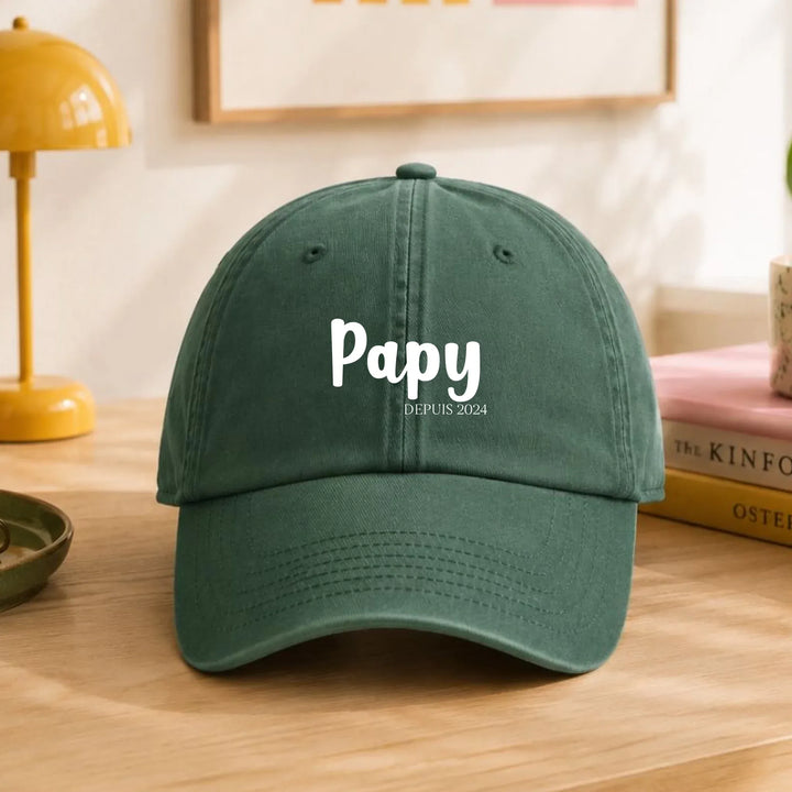 Casquette Personnalisée Brodée - Papy depuis Casquette broderie | Beechfield B655 / Forest / ONESIZE