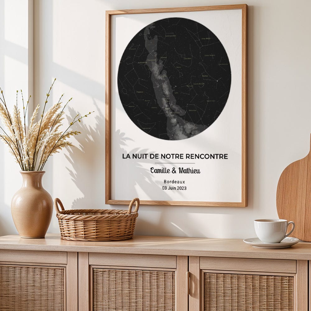 Affiche Carte du Ciel Personnalisée – La Nuit de Notre Rencontre