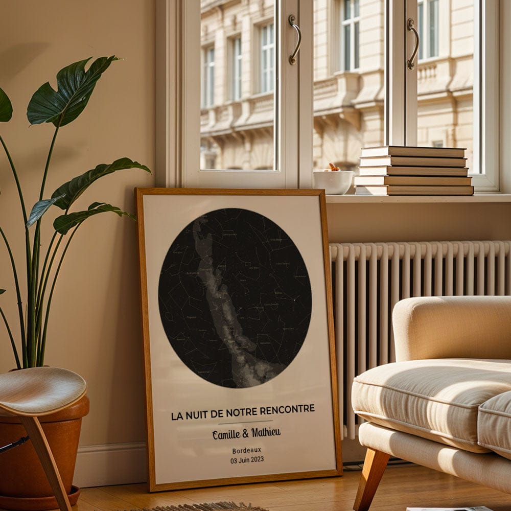 Affiche Carte du Ciel Personnalisée – La Nuit de Notre Rencontre