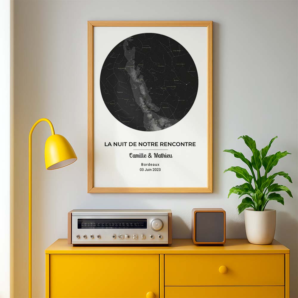 Affiche Carte du Ciel Personnalisée – La Nuit de Notre Rencontre