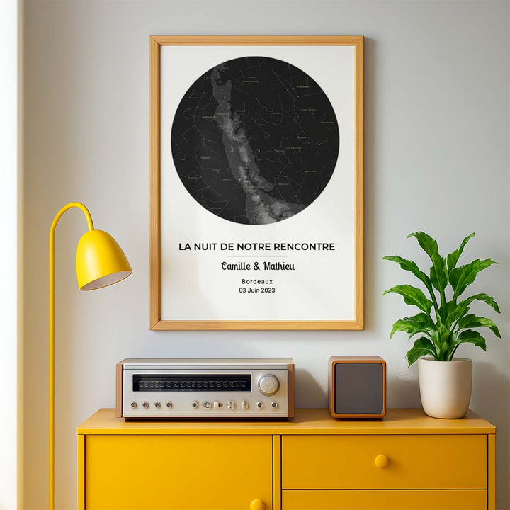 Affiche Carte du Ciel Personnalisée – La Nuit de Notre Rencontre