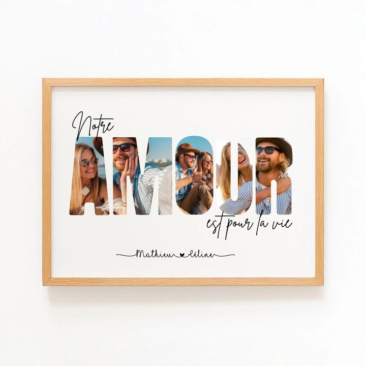 Affiche Notre Amour Affiche Paysage / Bois Naturel / A4 21x29.7 cm