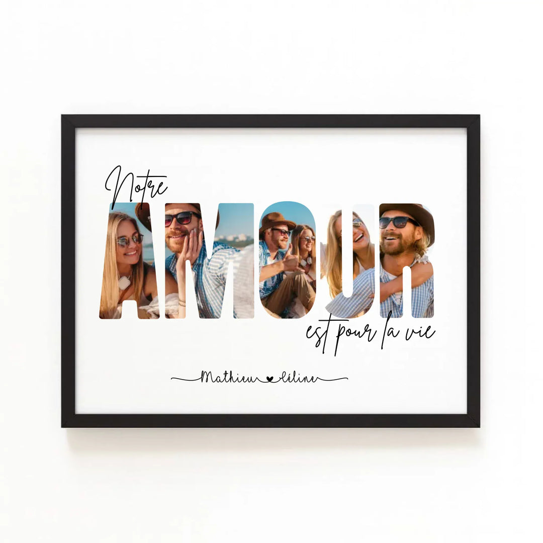 Affiche Notre Amour Affiche Paysage / Bois Noir / A4 21x29.7 cm