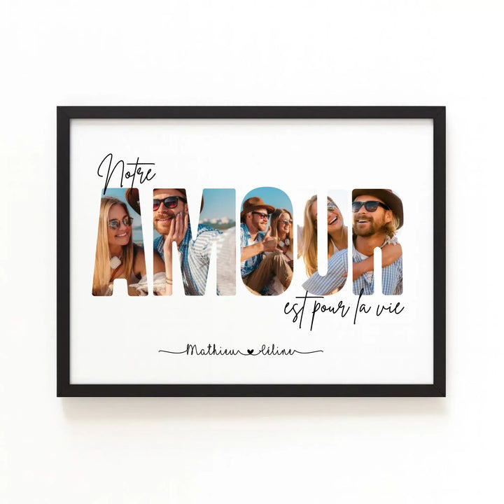 Affiche Notre Amour Affiche Paysage / Bois Noir / A4 21x29.7 cm