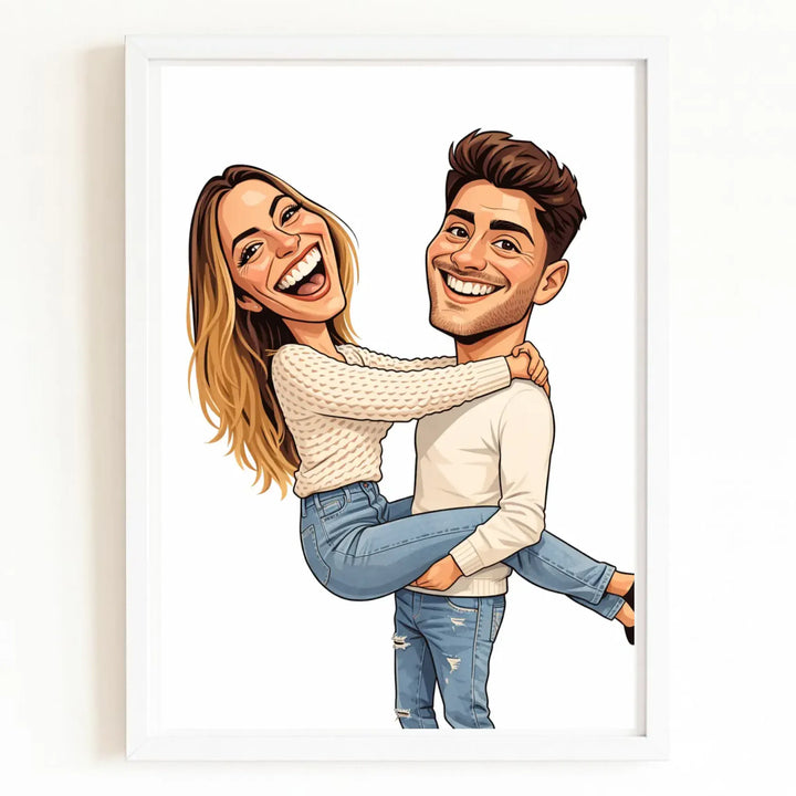 Affiche caricature Personnalisée Bois Blanc / A4 21x29.7 cm