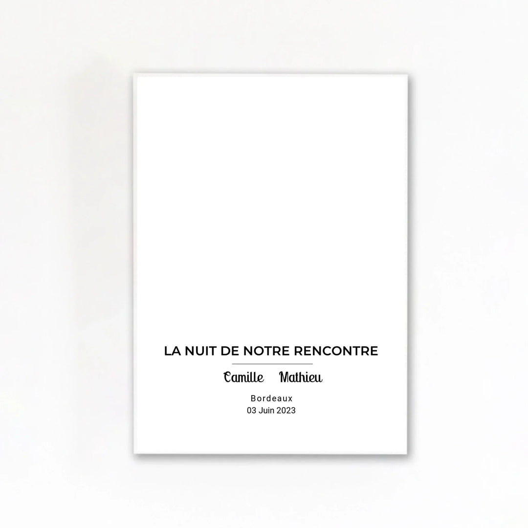 Affiche Carte du Ciel Personnalisée – La Nuit de Notre Rencontre Affiche Portrait / Poster sans cadre / A4 21x29.7 cm