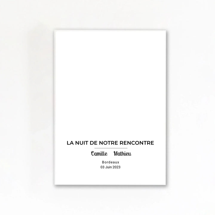 Affiche Carte du Ciel Personnalisée – La Nuit de Notre Rencontre Affiche Portrait / Poster sans cadre / A4 21x29.7 cm