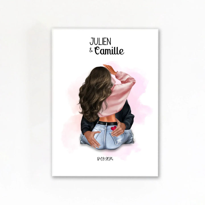 Affiche couple amoureux Affiche Portrait / Poster sans cadre / A4 21x29.7 cm