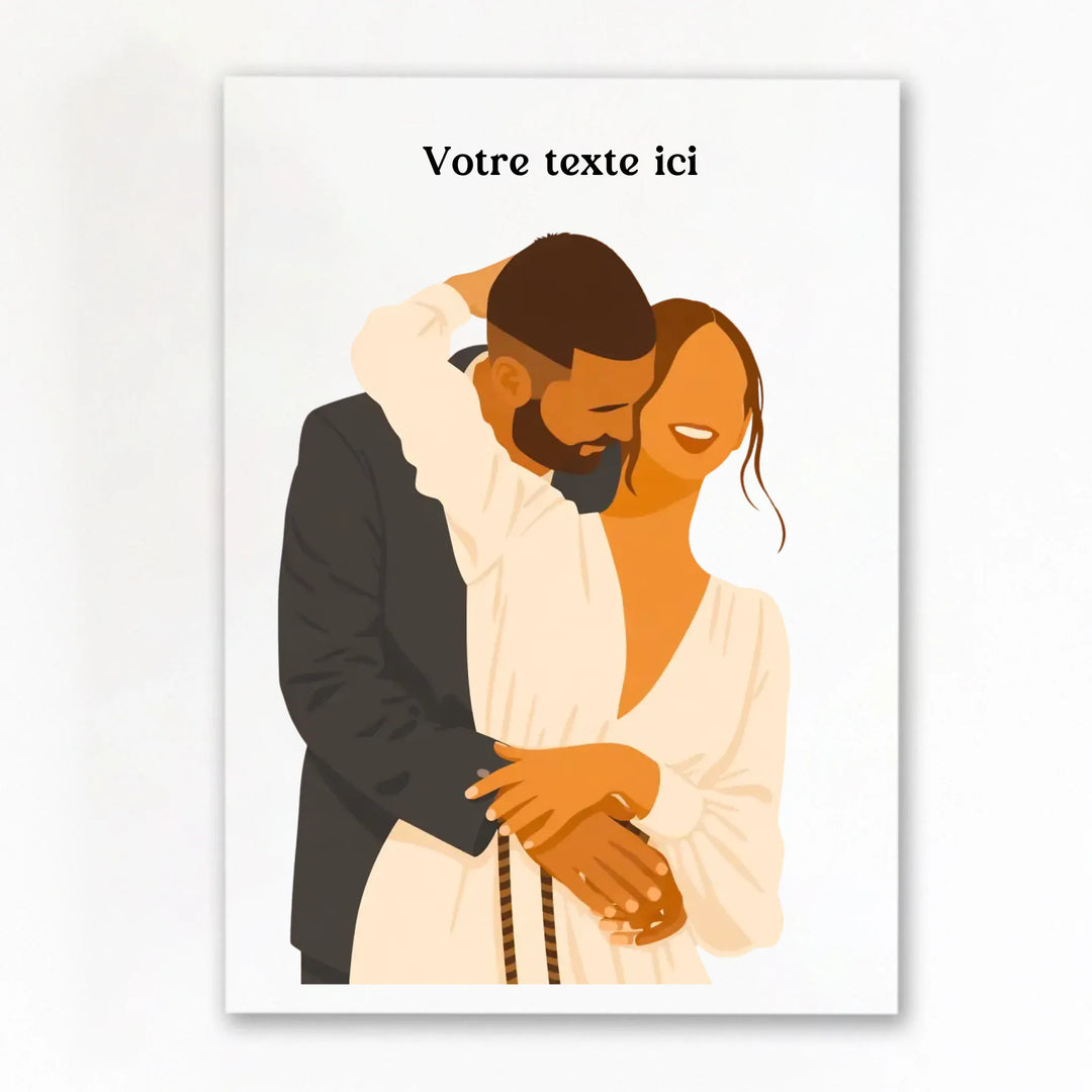Affiche Illustration Couple Poster sans cadre / A4 21x29.7 cm