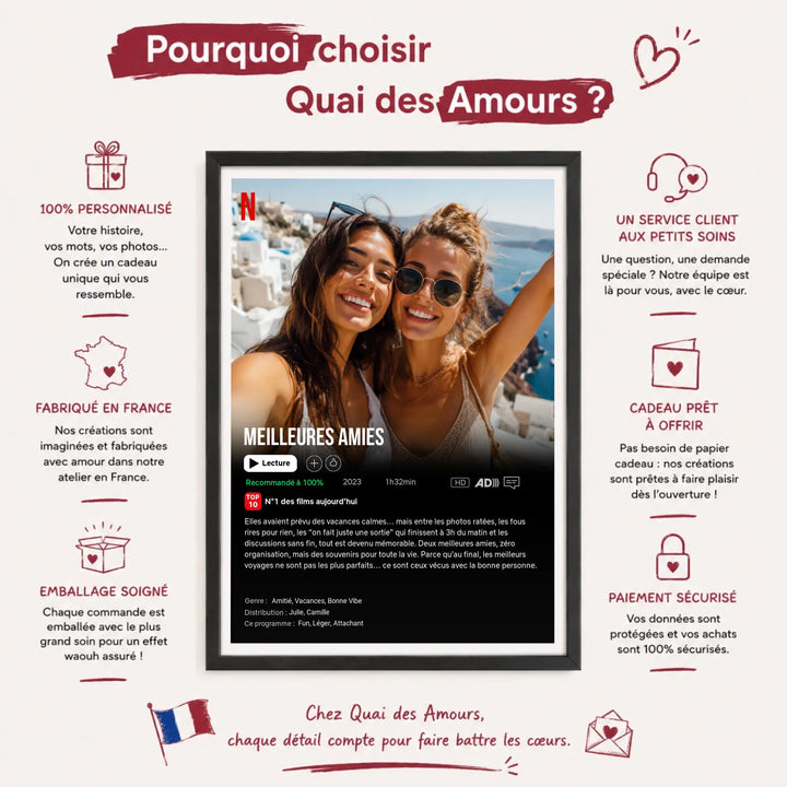 Affiche de Film Netflix personnalisée - Meilleures Amies