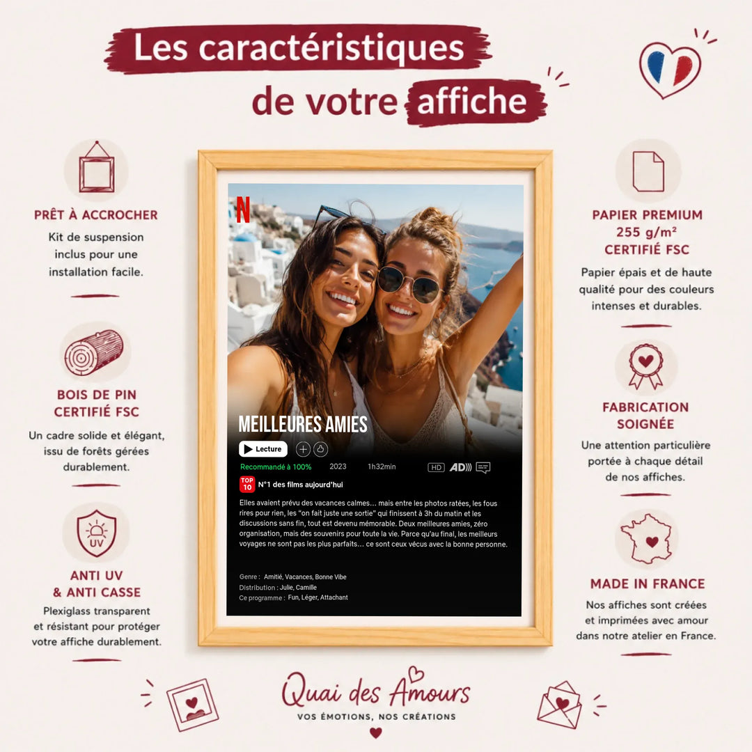 Affiche de Film Netflix personnalisée - Meilleures Amies