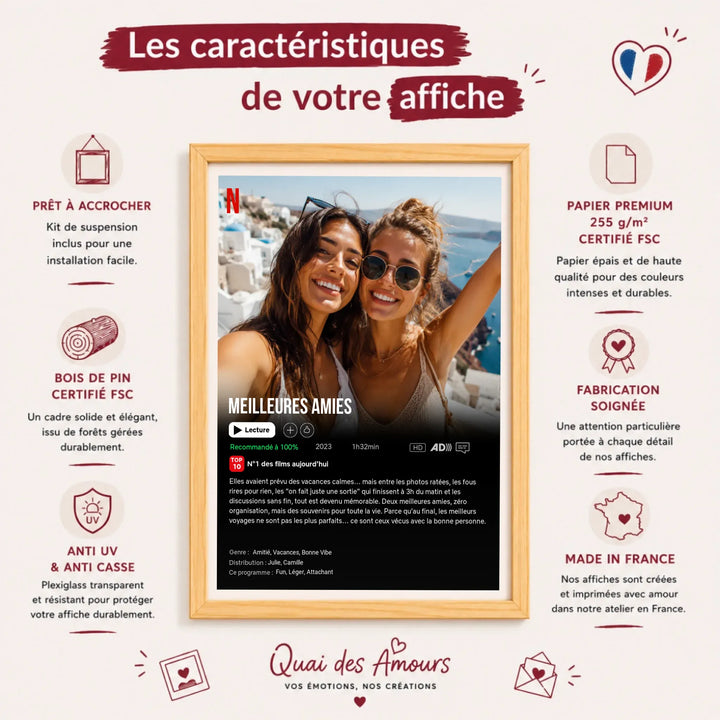 Affiche de Film Netflix personnalisée - Meilleures Amies