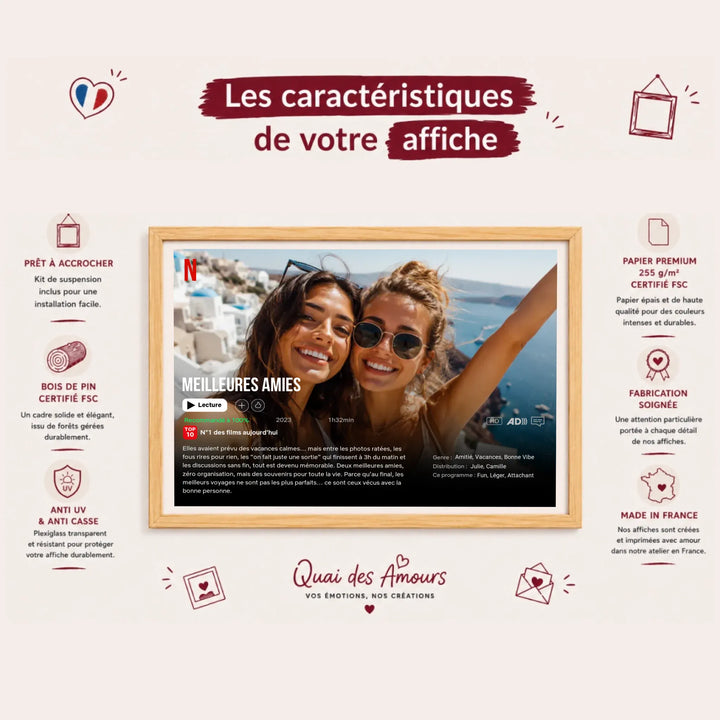 Affiche de Film Netflix personnalisée - Meilleures Amies