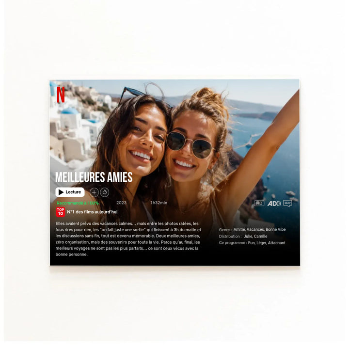 Affiche de Film Netflix personnalisée - Meilleures Amies Horizontal / Poster sans cadre / A4 21x29.7 cm