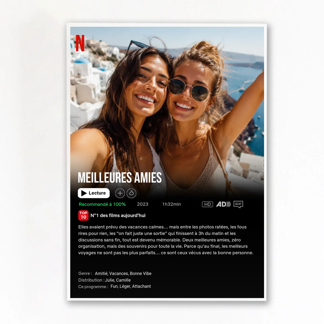 Affiche de Film Netflix personnalisée - Meilleures Amies Vertical / Poster sans cadre / A4 21x29.7 cm