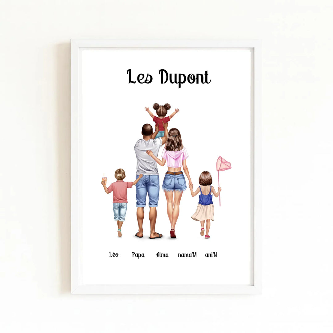 Affiche Famille été Affiche Portrait / Bois Blanc / A4 21x29.7 cm