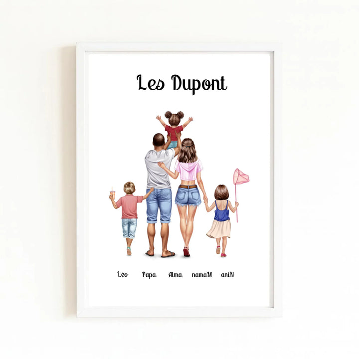 Affiche Famille été Affiche Portrait / Bois Blanc / A4 21x29.7 cm