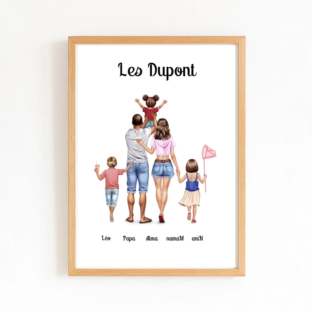 Affiche Famille été Affiche Portrait / Bois Naturel / A4 21x29.7 cm