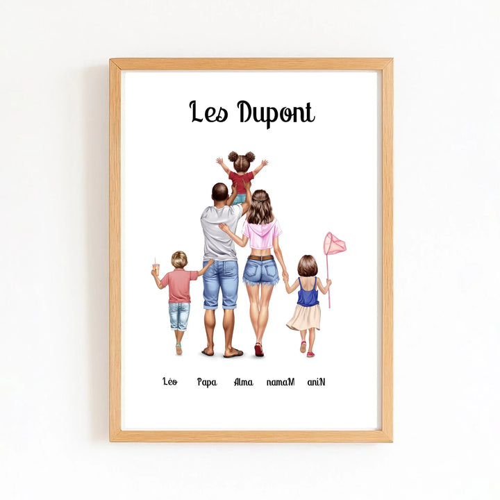 Affiche Famille été Affiche Portrait / Bois Naturel / A4 21x29.7 cm