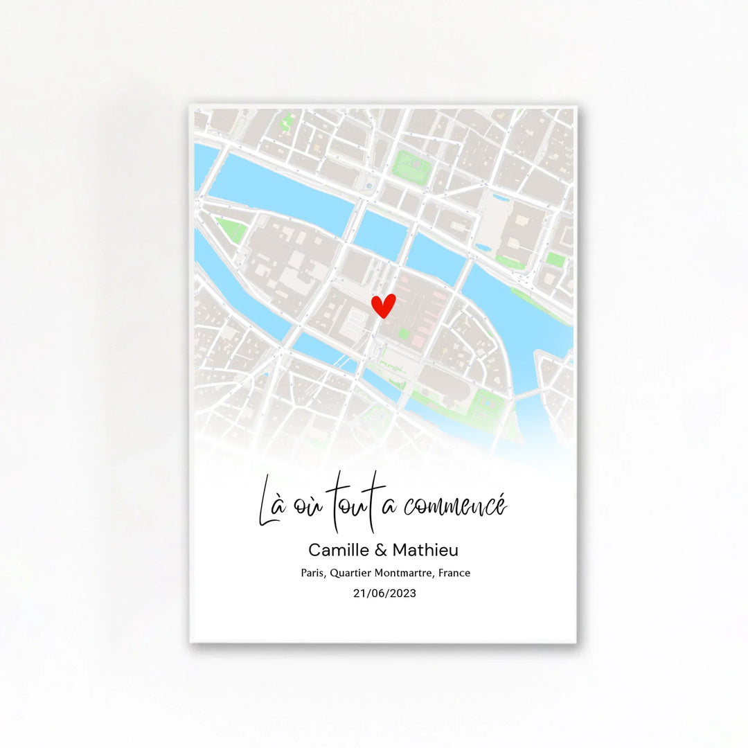 Affiche lieu de rencontre Affiche Portrait / Poster sans cadre / A4 21x29.7 cm