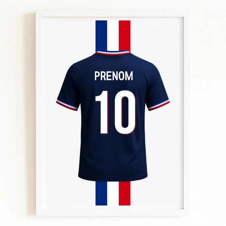 Affiche maillot équipe de France Affiche Portrait / Bois Blanc / A4 21x29.7 cm