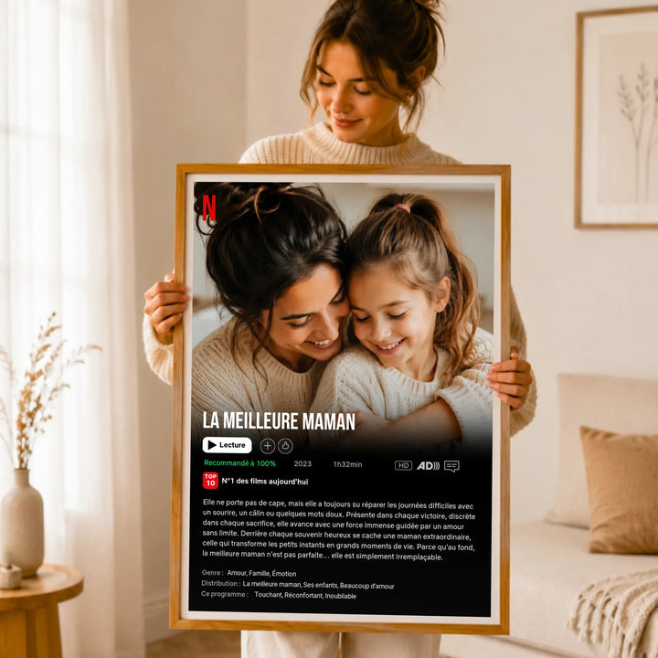 Affiche Netflix cadeau Maman personnalisée