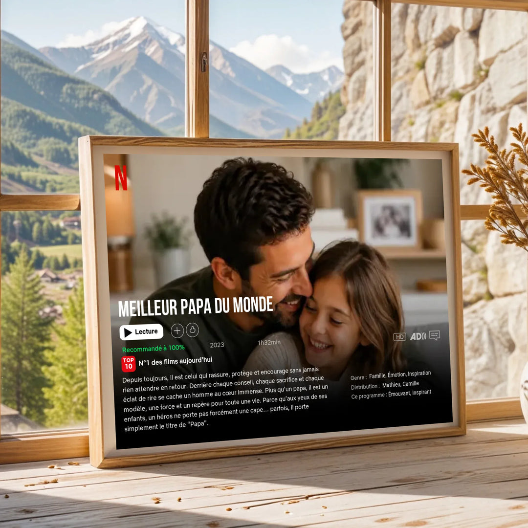 Affiche Netflix personnalisé - Fête des pères