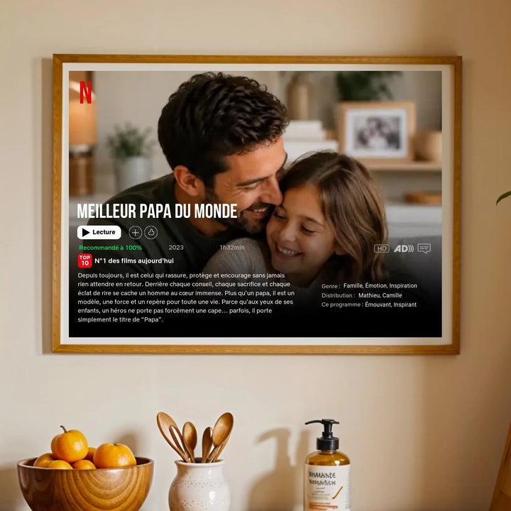 Affiche Netflix personnalisé - Fête des pères