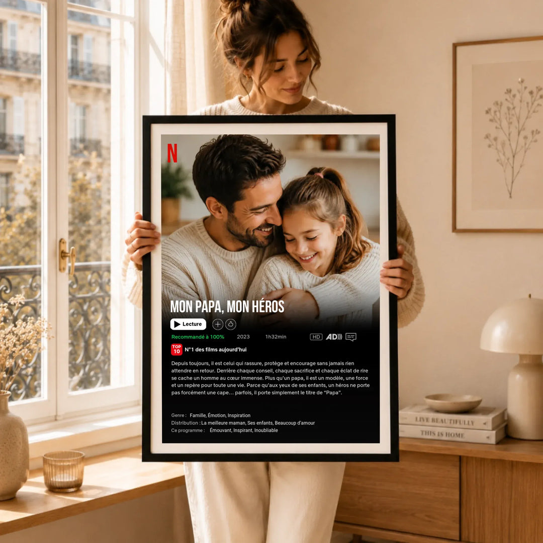 Affiche Netflix personnalisé - Fête des pères Affiche Personnalisée Quai des amours