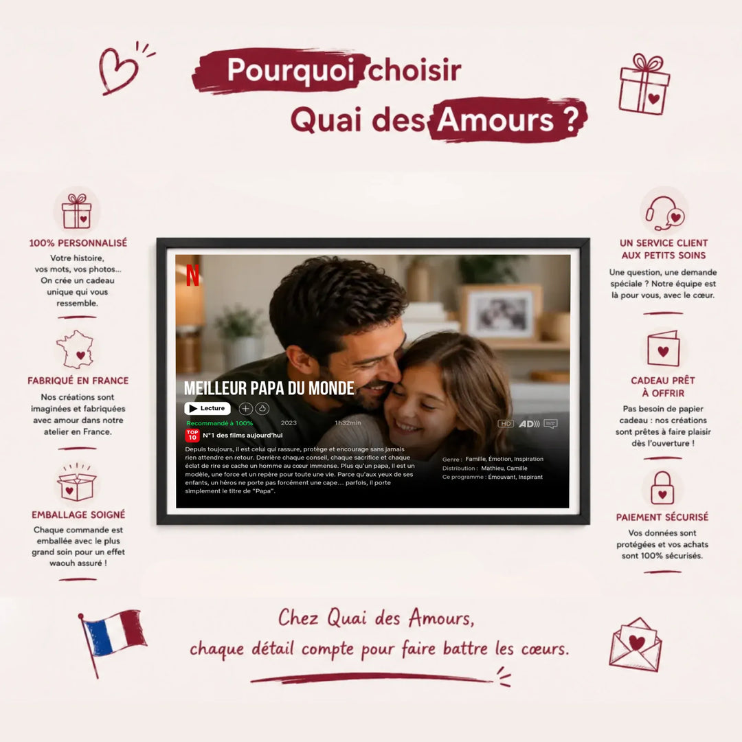 Affiche Netflix personnalisé - Fête des pères