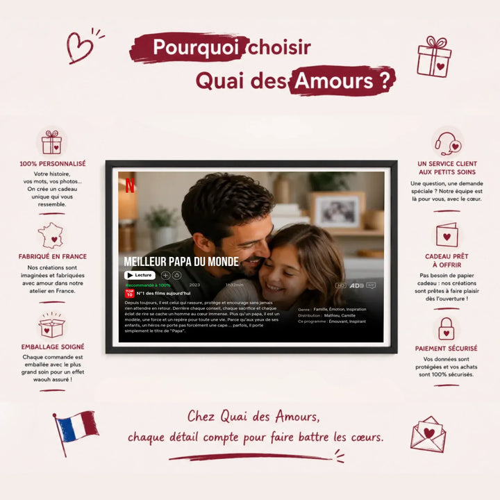 Affiche Netflix personnalisé - Fête des pères