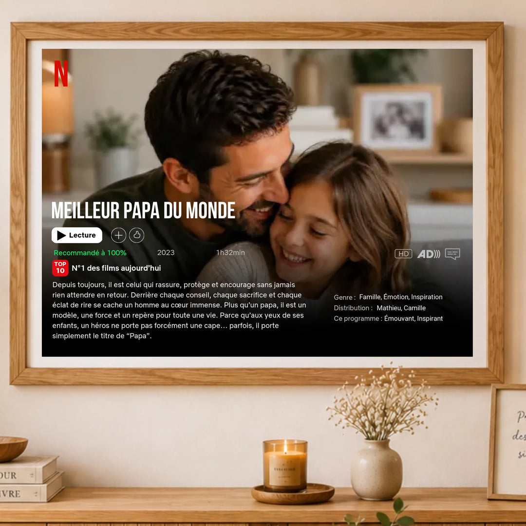 Affiche Netflix personnalisé - Fête des pères