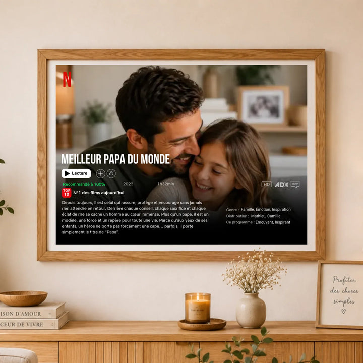 Affiche Netflix personnalisé - Fête des pères