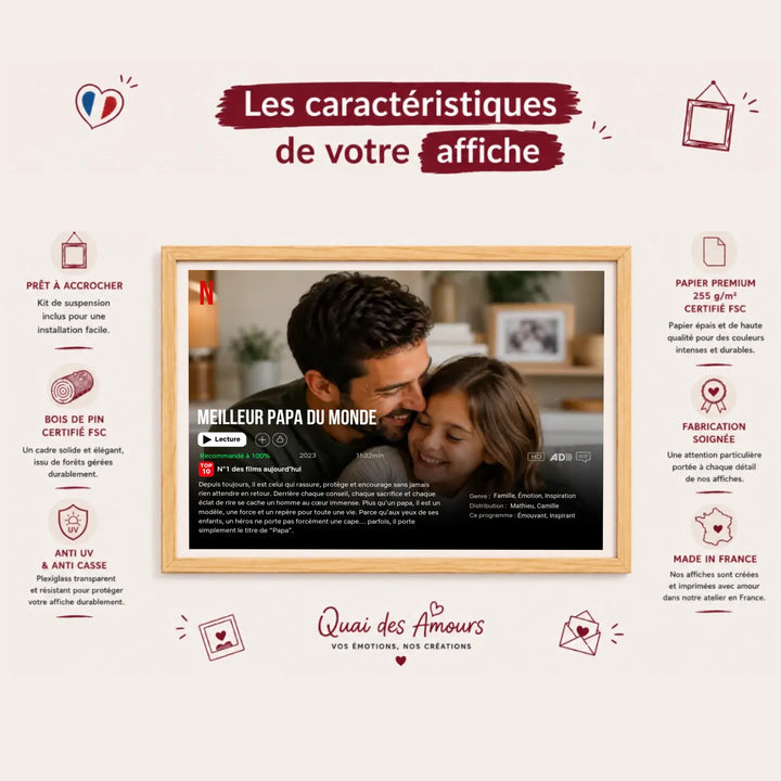 Affiche Netflix personnalisé - Fête des pères