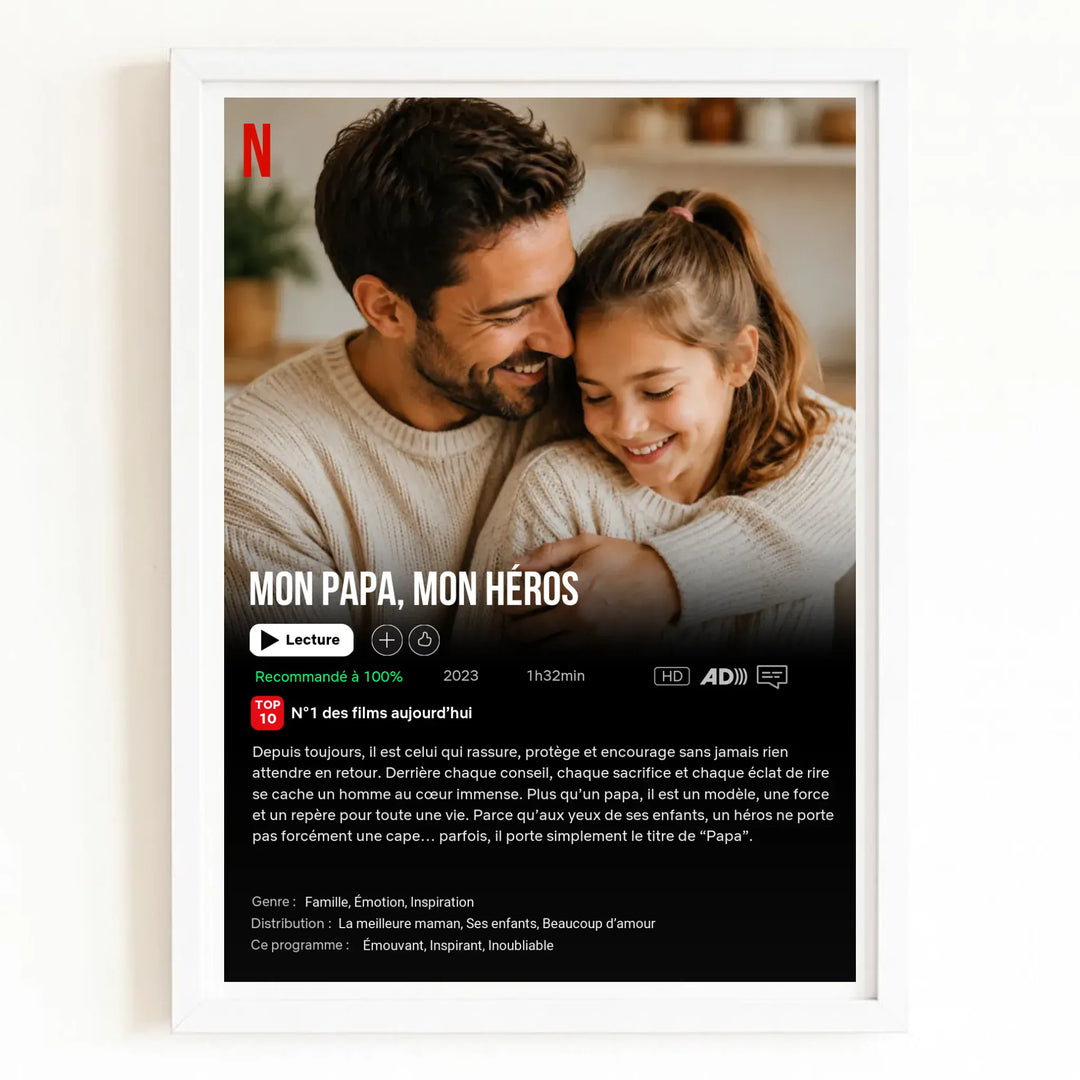 Affiche Netflix personnalisé - Fête des pères Affiche Personnalisée Quai des amours