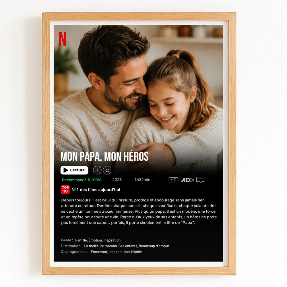 Affiche Netflix personnalisé - Fête des pères Affiche Personnalisée Quai des amours
