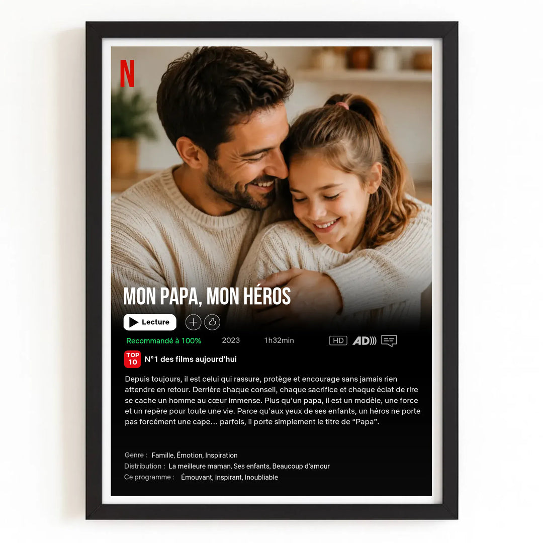 Affiche Netflix personnalisé - Fête des pères Affiche Personnalisée Quai des amours