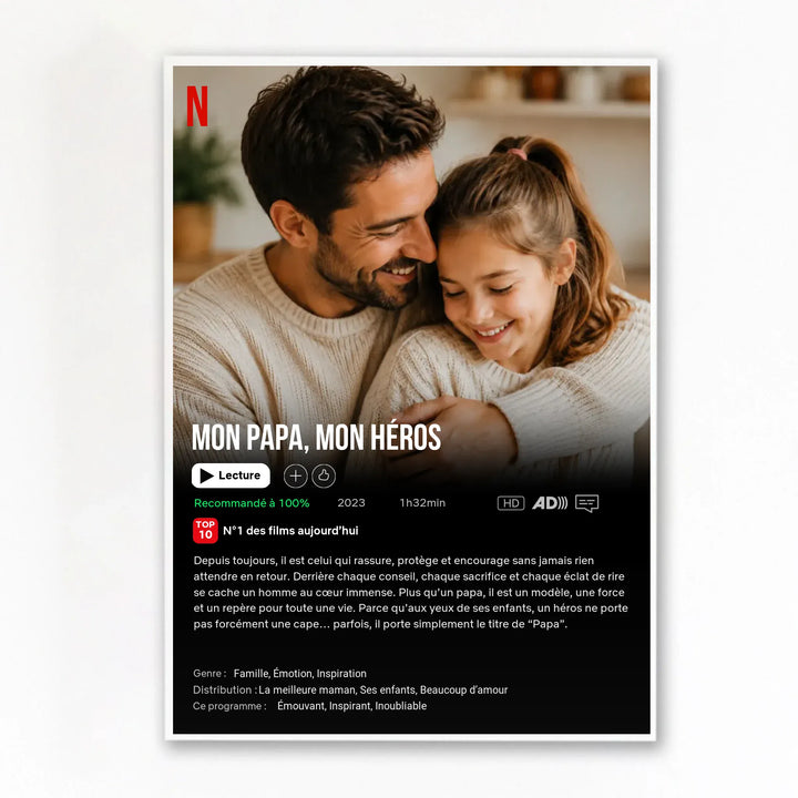 Affiche Netflix personnalisé - Fête des pères Affiche Personnalisée Quai des amours