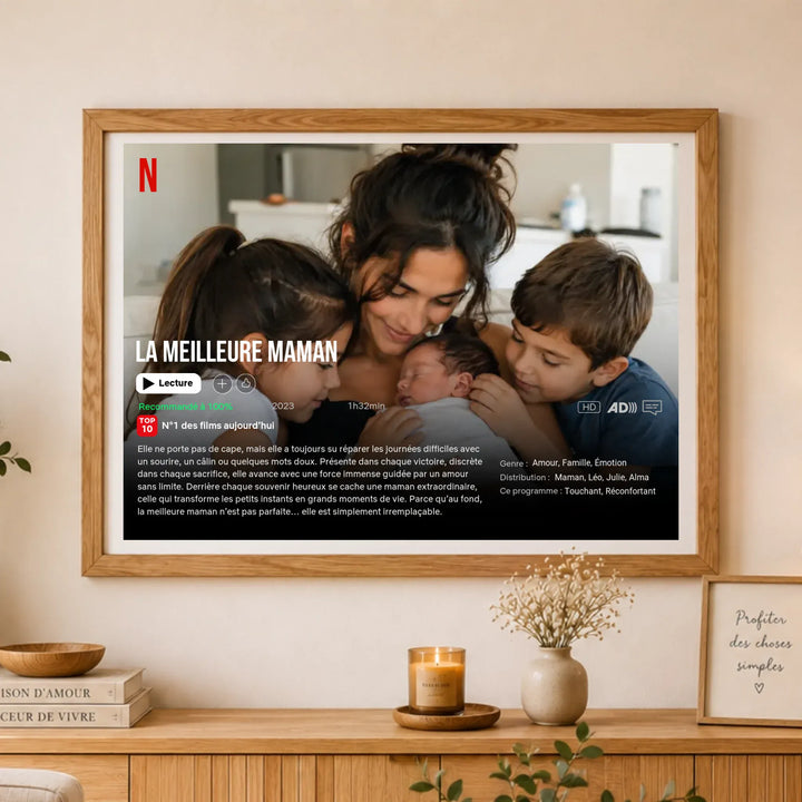 Affiche Netflix Personnalisée - la meilleure Maman
