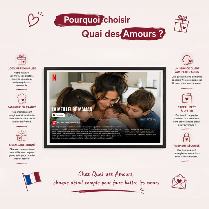Affiche Netflix Personnalisée - la meilleure Maman
