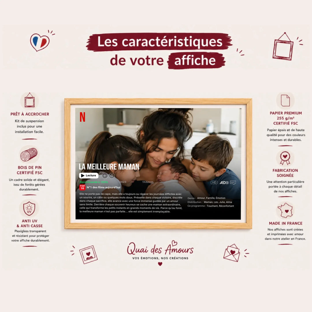 Affiche Netflix Personnalisée - la meilleure Maman