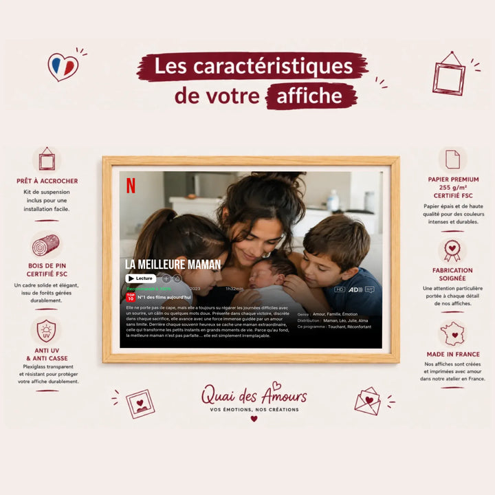 Affiche Netflix Personnalisée - la meilleure Maman