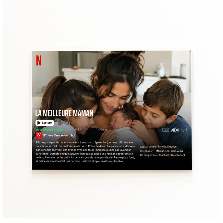 Affiche Netflix Personnalisée - la meilleure Maman Poster sans cadre / A4 21x29.7 cm
