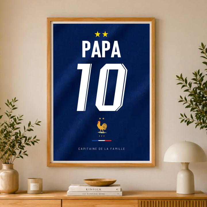 Affiche Personnalisé - Maillot de foot Papa et son fils